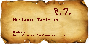 Nyilassy Tacitusz névjegykártya